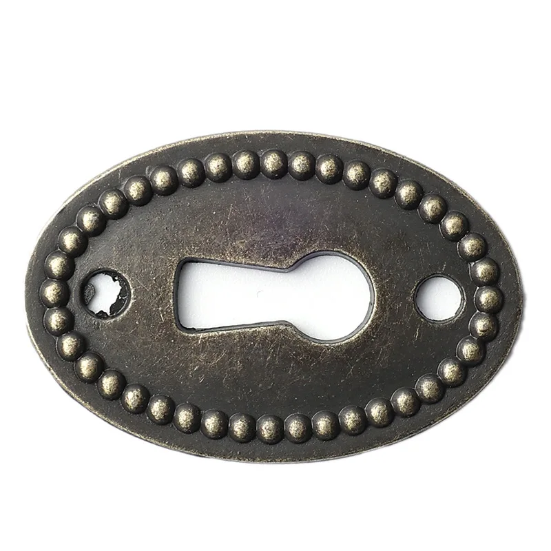 20 قطعة غطاء ثقب المفتاح البيضاوي إدراج النحاس الباب درج لوحة ثقب المفتاح غطاء Escutcheon لوحة قفل الباب إكسسوارات أثاث الأجهزة