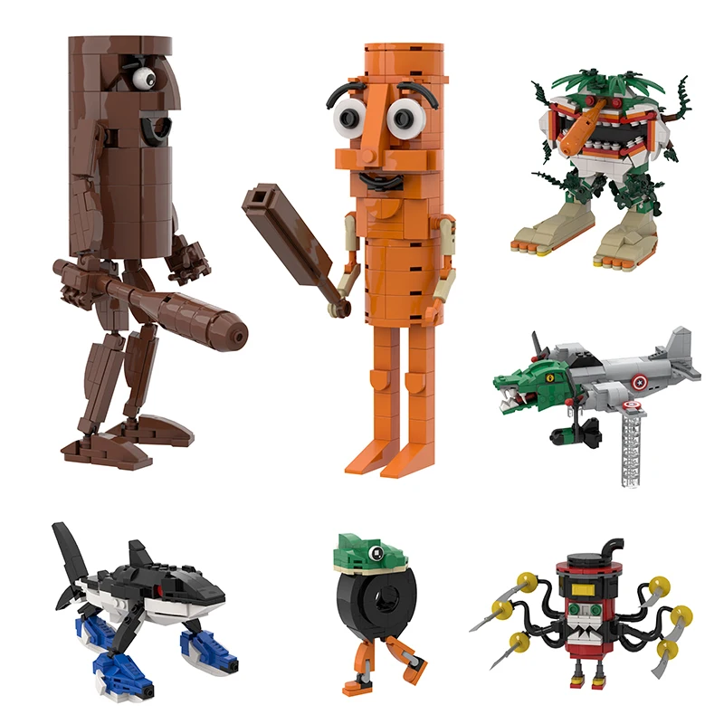 

MOC Tung tung tung sahur building blocks Brain rot toys Tralalero Tralala bombardiri croco Model Children birthday Gift Holiday