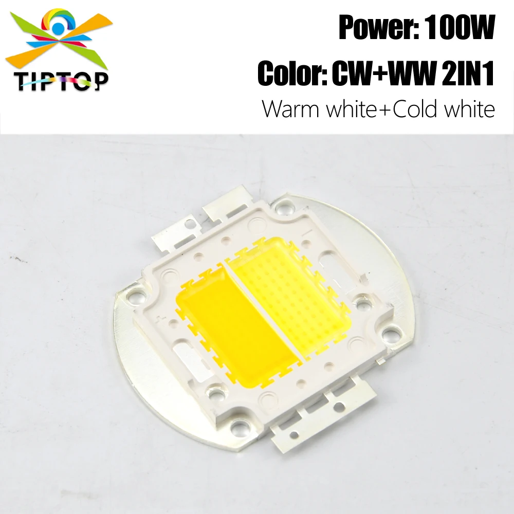 

Freeshipping 100W 3200K Warm White + 6500K Cold White 2in1 Color COB Led Lamp COB Integrated LED Lamp Chip DIY Floodlight