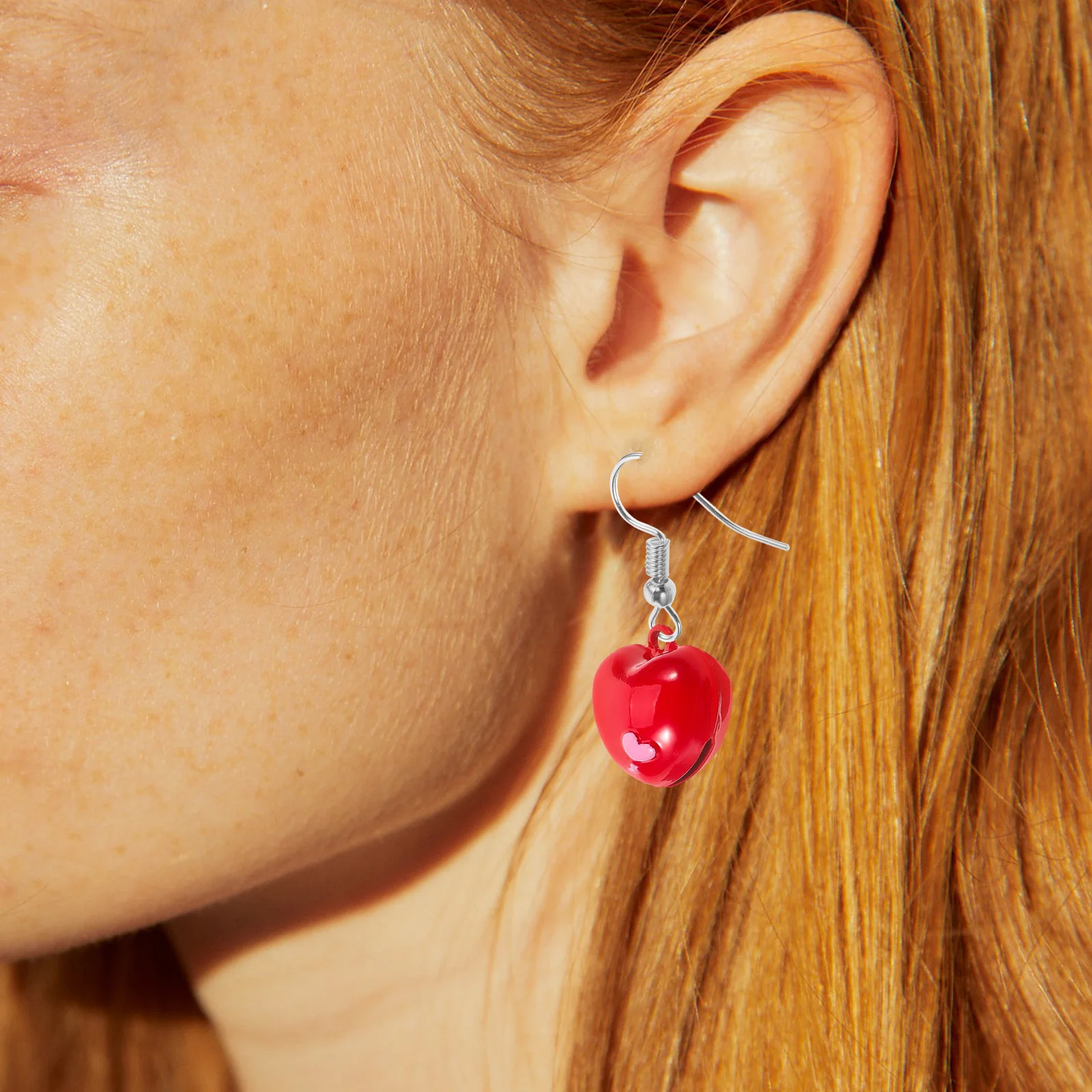 

6pcs Red Heart Bell Diy Jewelry Pendant Accessory For Necklace Phone Decor Durable Craft, Diy Charms Jewelry Bell Charms Pendant