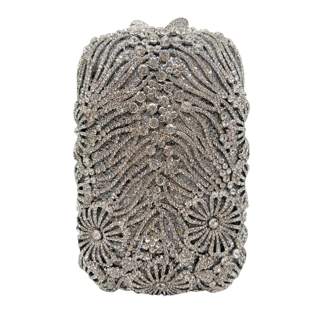 Crystal Clutch Vertical Mobile Phone Bag Diamond Dinner Hollow Banquet Women's Bag Clutch Chain Borse Lusso Firmate Evening Bags