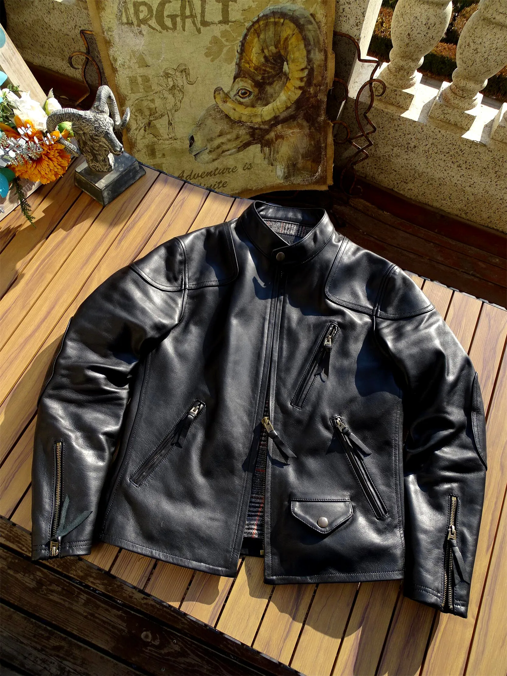 New Genuine Leather Motorcycle Jacket Windproof Motorcycle Top Clothes Outdoor Cycling Jacket Moto Accessoriess