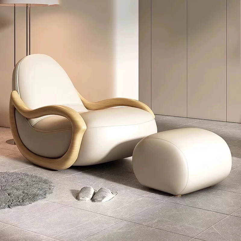 Sillas de salón de soporte italiano, sillas reclinables de diseño perezoso blanco Simple, sillón, sofá, cómodo salón, muebles para el hogar