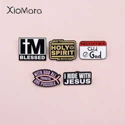 May The Holy Spirit Be With You Enamel Pins Jesus Blessed Quotes Brooches Lapel Badge Jewelry Gifts for Christian believer