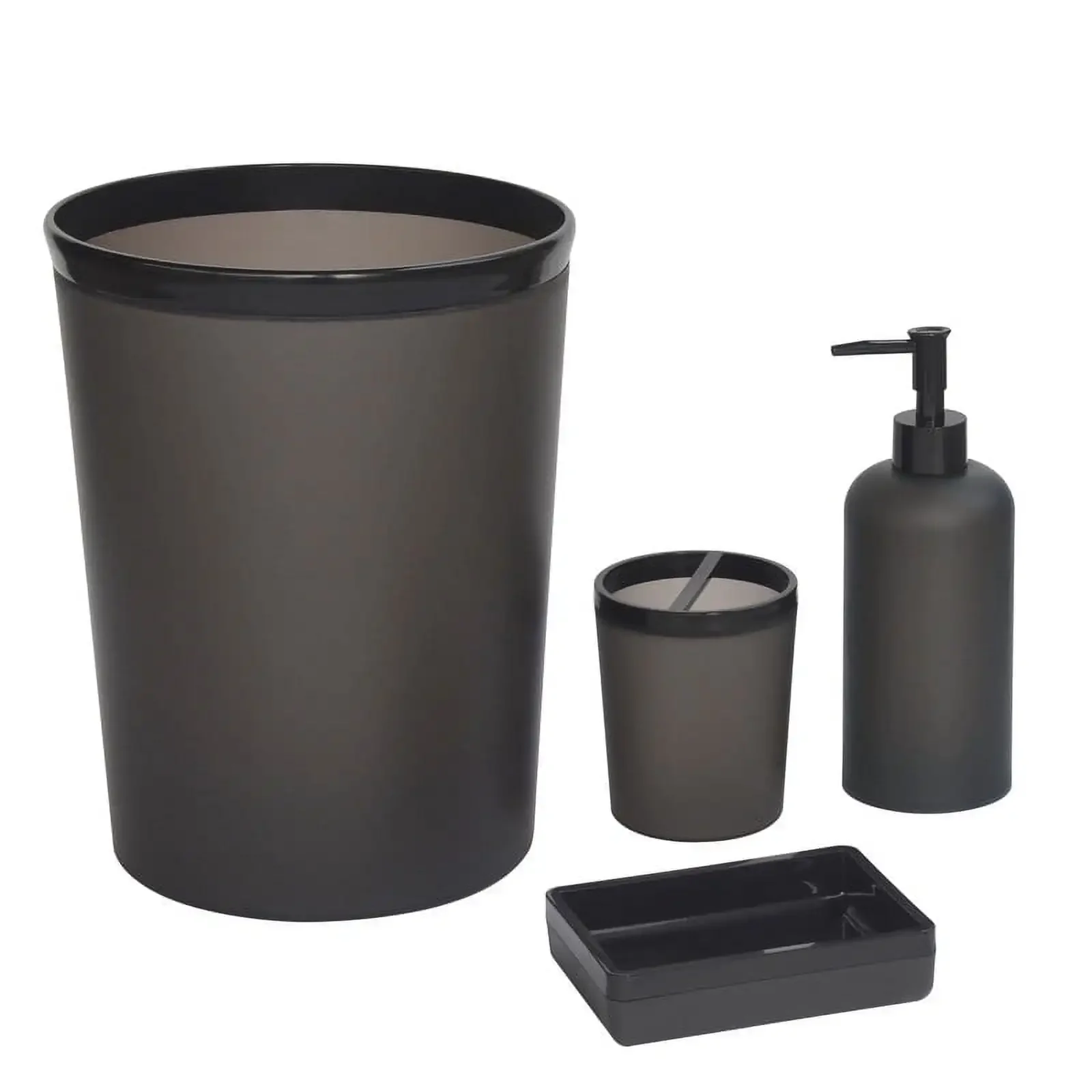 Portasapone in plastica nera satinata