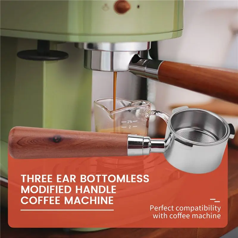 CLIM 51mm Bottomless Portafilter 3 Ears for Espresso Machines EC0680 and EC0685 with 1 Cup Filter Basket Included