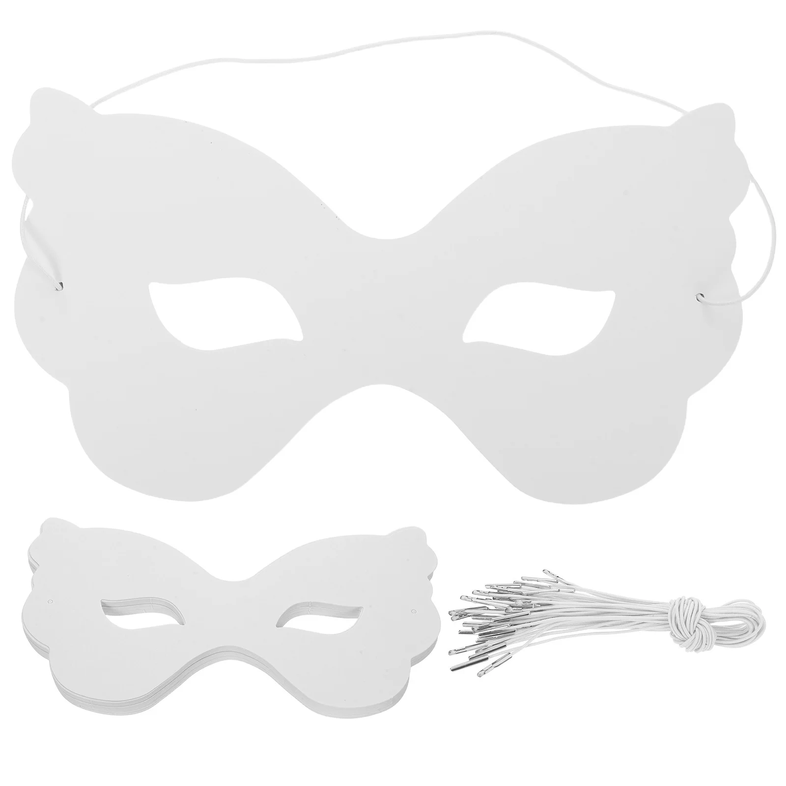 

40Pcs White Paper Masks for Kids DIY Blank Paintable Half Face Masquerade Masks Halloween Mardi Gras Costume Crafts