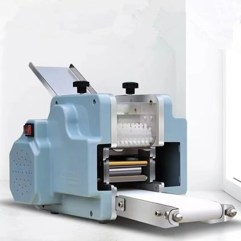 Commercial Electric Dough Press Machine Automatic Dumpling Wrapper Maker Round Square Wonton Skin Forming Processing Equipment