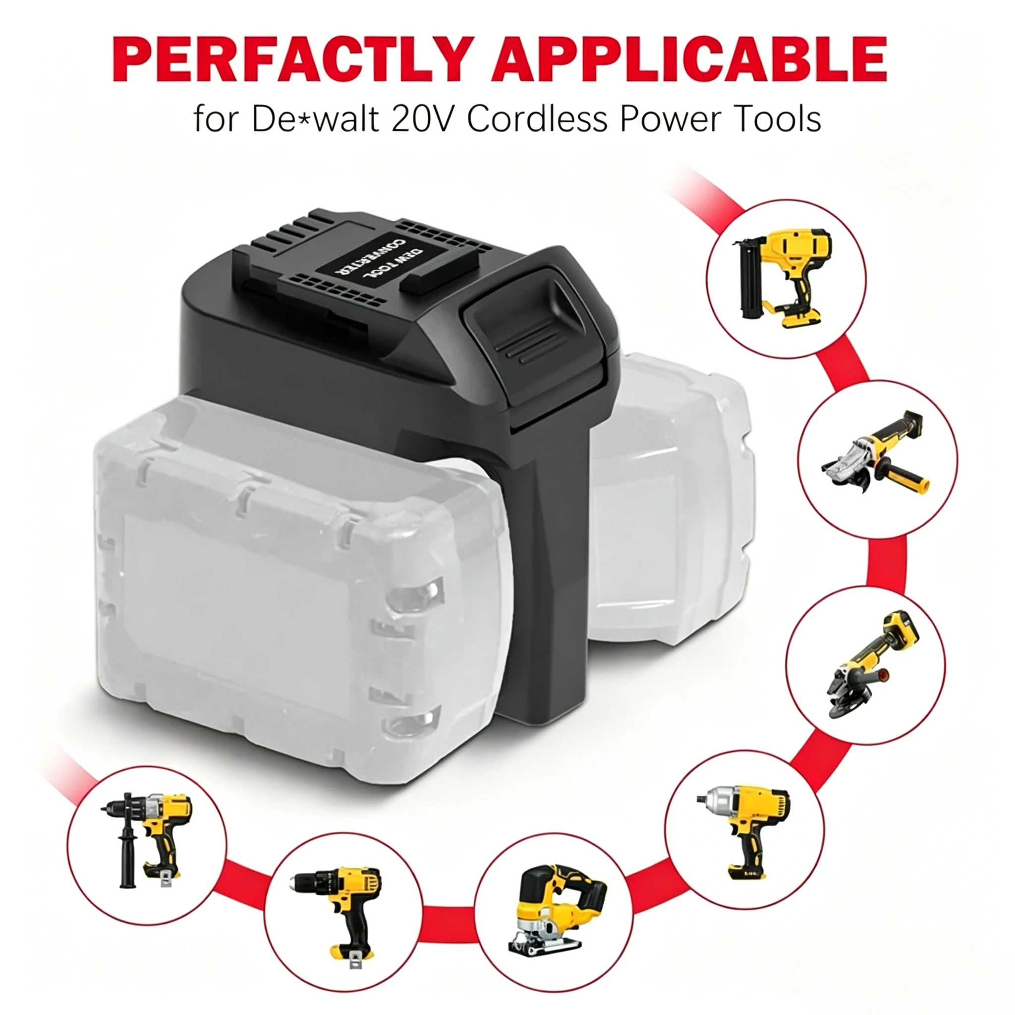 2in1 Battery Adapter for Milwaukee 18V Battey Converter to for Dewalt 20V Cordless Power Tool MIL18DL