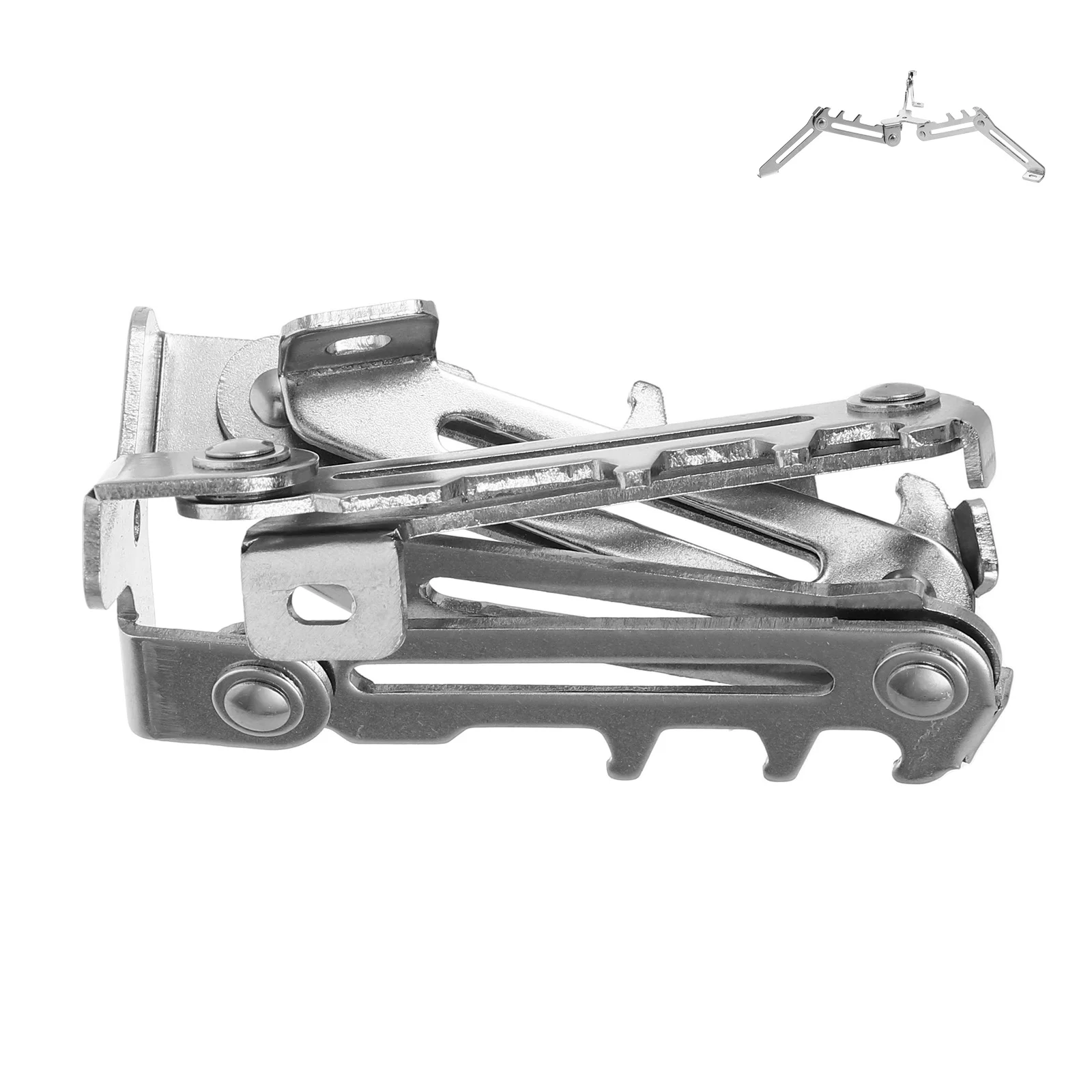 

Outdoor Folding Stainless Steel Gas Cylinder Stand Foldable Canister Holder Camping Burner Mount Propane Tank Bracket Silver