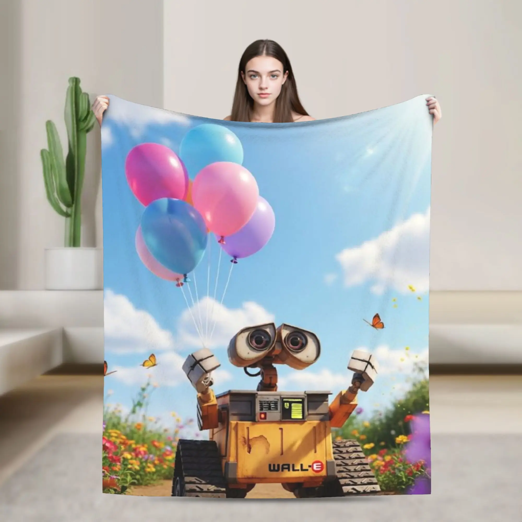

WALL-E Robot Cartoon Movie Blanket Multiple Sizes Cozy and Lightweight Throw Blankets for Sofa Couch and Bed
