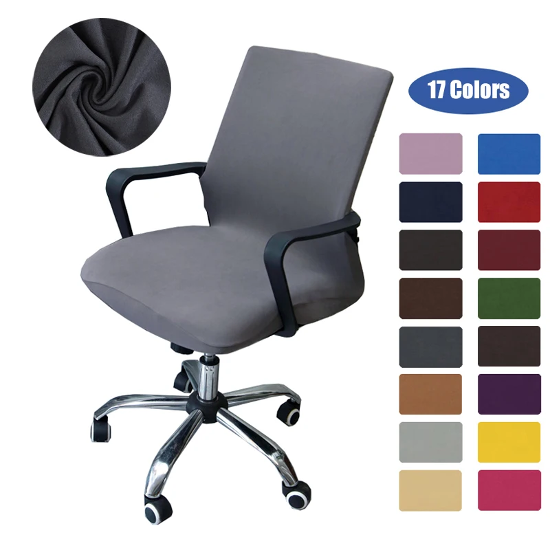 

Solid Color Elastic Armrest Office Chair Cover Stretch Simple Fabric Computer Seat Covers Washable Decor Swivel Chair Protectors