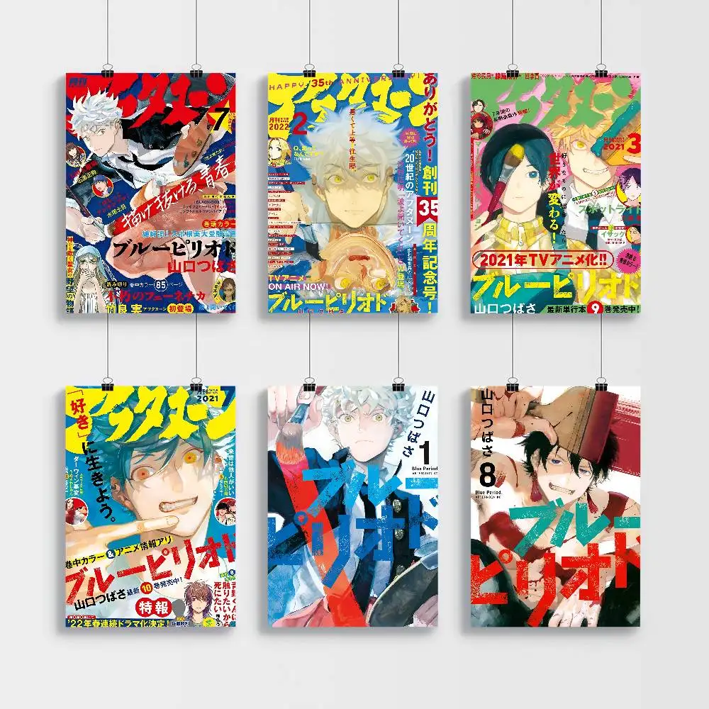 

Anime Blue Period DIY Sticky Poster Whitepaper Prints Posters Artwork Nordic Home Decor