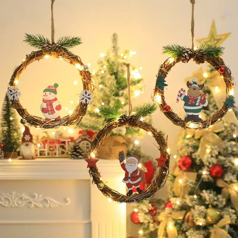 Atmosphere Decorative Light Strings Christmas Tree Decorative Light String Christmas Wreaths Elderly Snowmen Display Lamp String