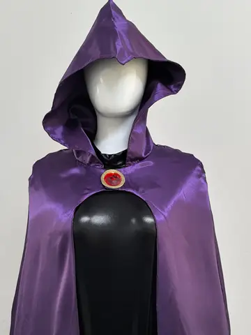 TeenTitans-Raven Cosplay-kostym för kvinnor, lila kappa med bälte, Halloween-kostym för flickor 6 best sales Belgisk dräktklänning - №1