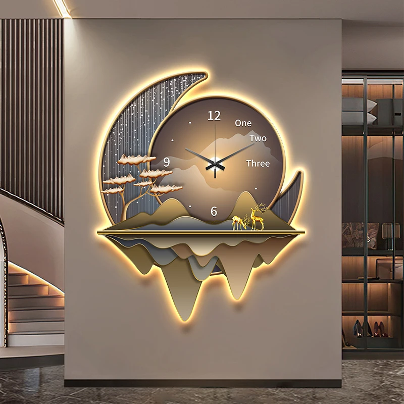

Creative Living Room LED Wall Clock Mural Office Lnterior Wall Decoration Clock Aesthetics Design Abstract Digital Wall Clock