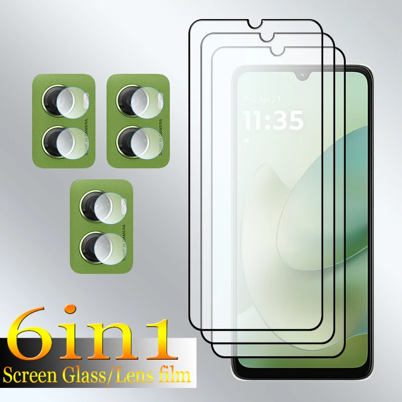 

Sale Tempered Glass For Motorola Moto G6Power G6 Screen Protector 9H Shockproof Anti-Scratch+Soft fiber lens film