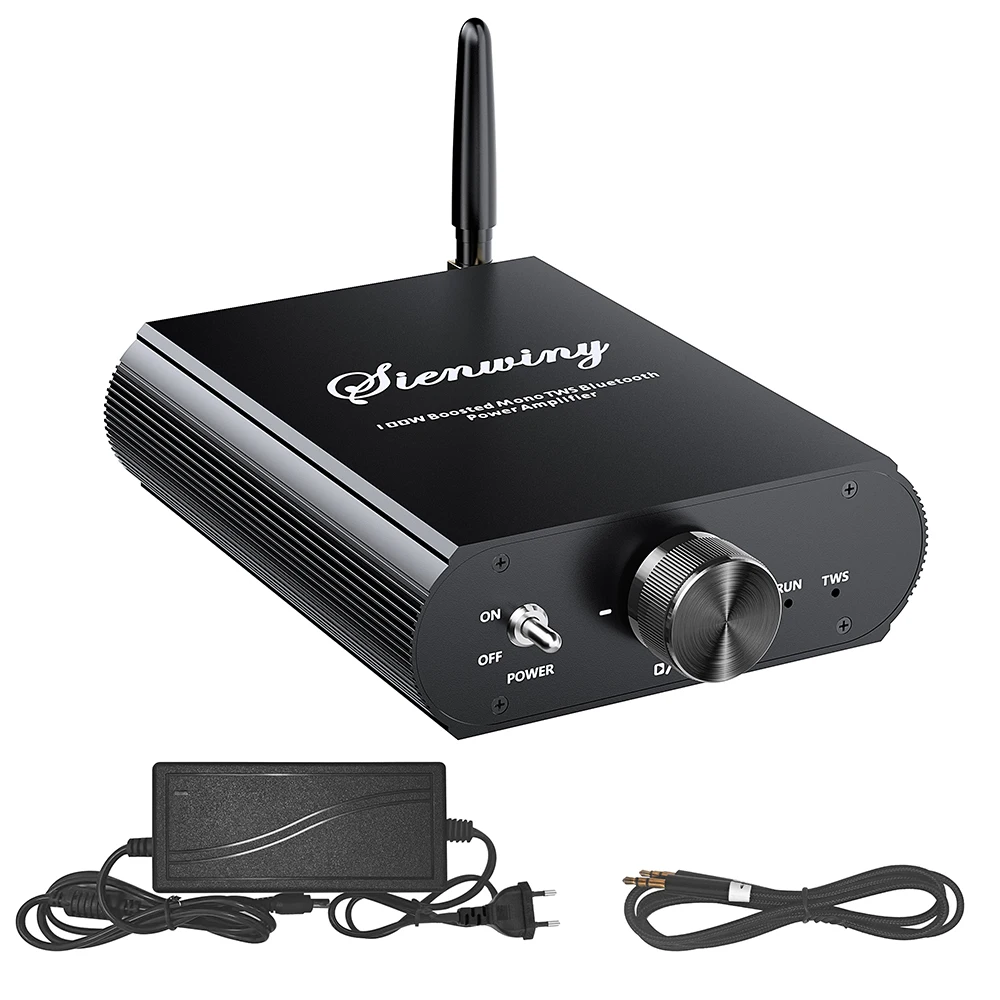 Docreate YS-T100w TPA3116 Bluetooth 5.3 Mono Amp APP Control, 12-24V Boost Mini Audio Amplifier For Outdoor/PC/Subwoofer EU/US