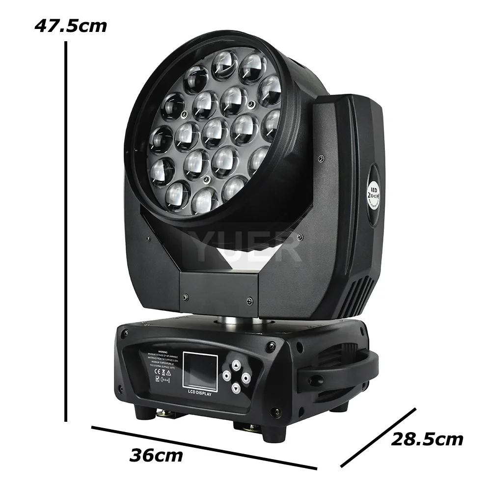 Éclairage de Scène à Tête Mobile, Faisceau RGBW DMX, 19x15W, 2 Pièces/Lot, pour DJ, Spectacle, Bar, Discothèque