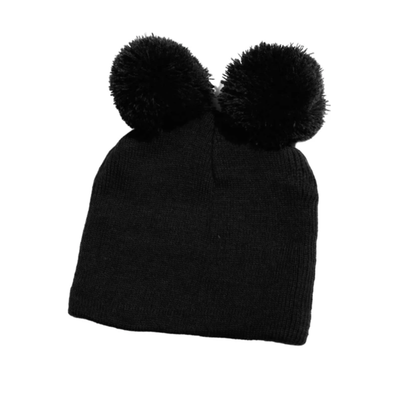 Elastic Hat Kid Soft Baby Bonnet Caps Winter Warm Hat Baby Boy Girl Newborn Beanie Caps Big Hairball Hat Baby Supplies