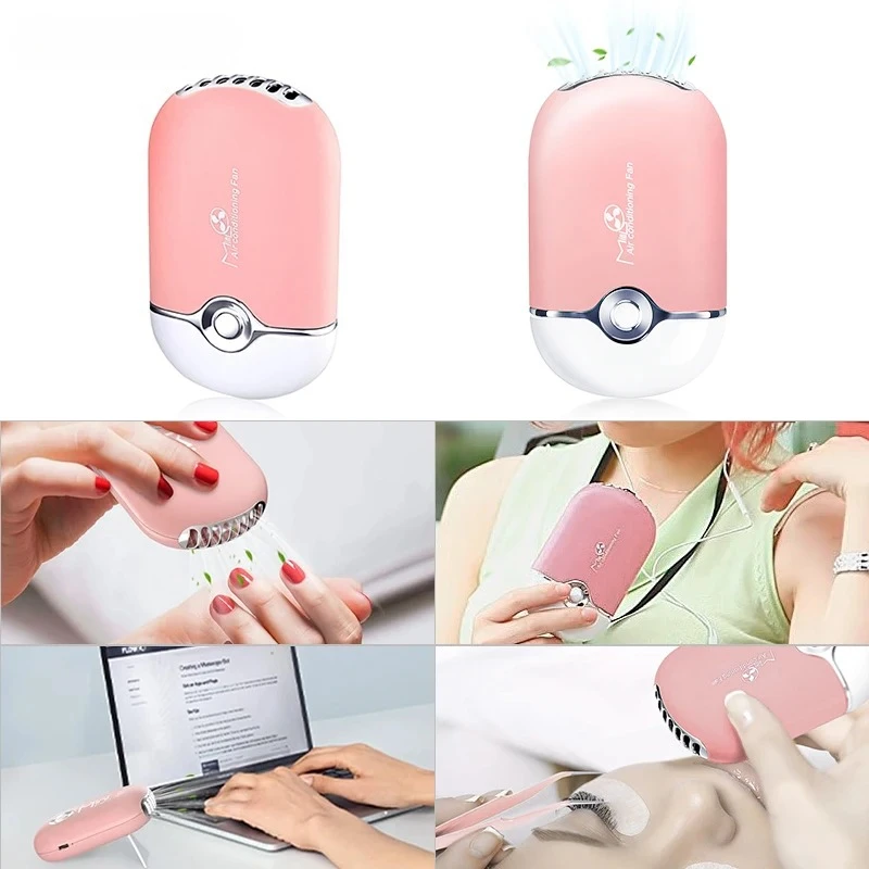 لطيف 2025USB الوردي شحن رمش مروحة مجفف منفاخ الكسب غير المشروع جلدة تمديد مخصص تكييف الهواء الغراء سريع الجافة النساء ماكياج