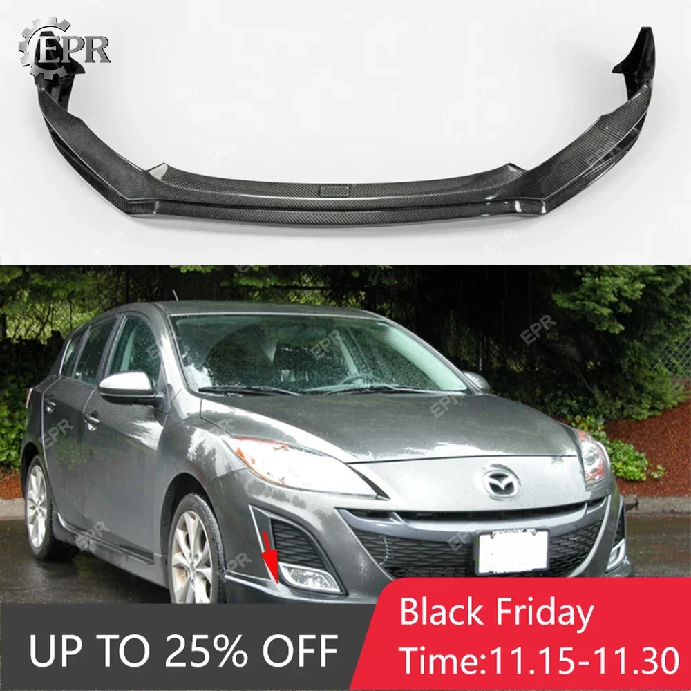 For Mazda 3 Axela 5Dr BM 2017 HT Style Carbon Front Lip Body Kit Tuning Part Trim For Mazda 3 Carbon Fiber Bumper Lip