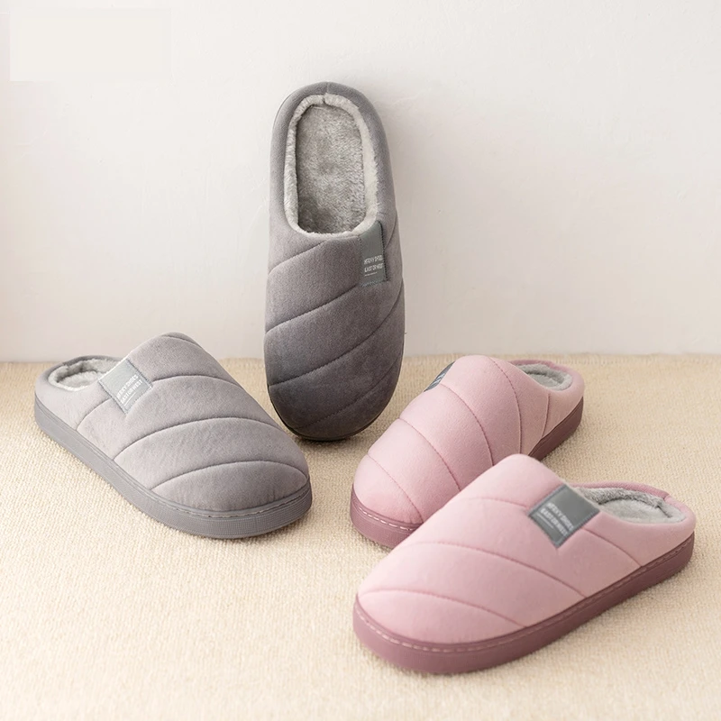 

Women's Men's Thick Soft Bottom Home Slippers Household Plush Slippers Anti-slip Thermal Slippers Indoor Winter
