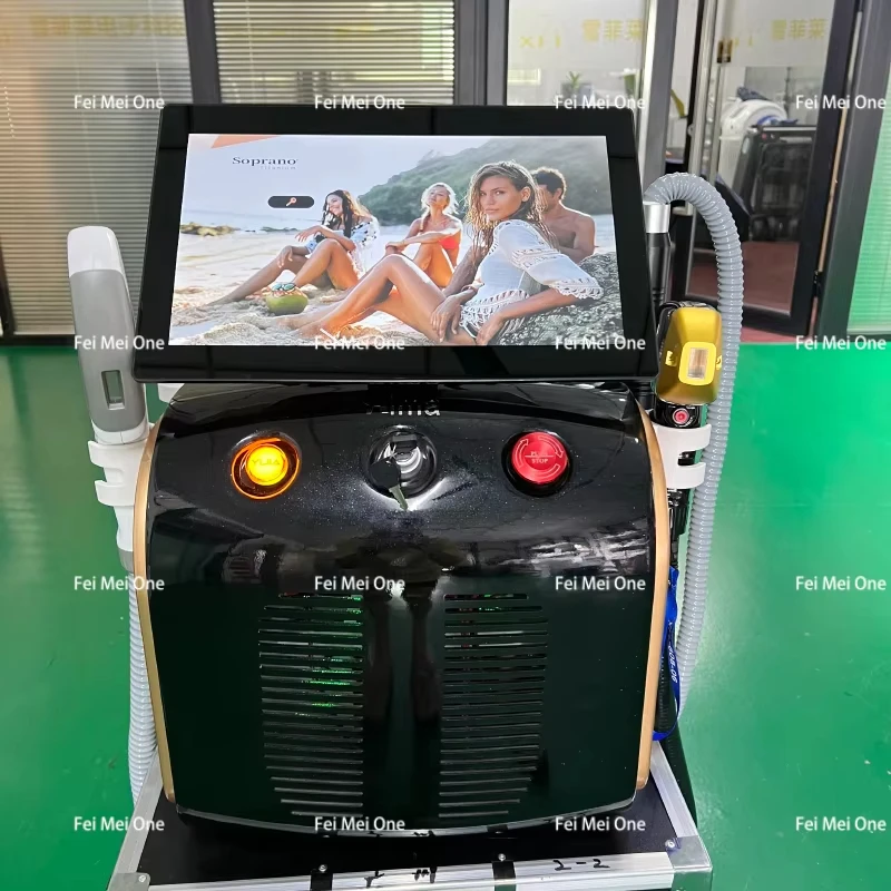 ソプラノチタン脱毛プロフェッショナル 4-In-1 ダイオードレーザーピコ IPL Nd Yag ピコ秒レーザー Opt 脱毛タトゥー除去