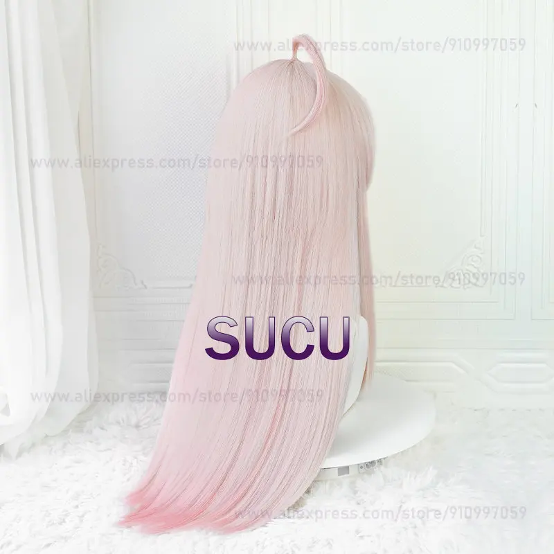 Peruca Cosplay Anime Mahiro, Perucas Gradiente Rosa, Resistente ao Calor, Cabelo Sintético, 70cm de Comprimento, Qualidade