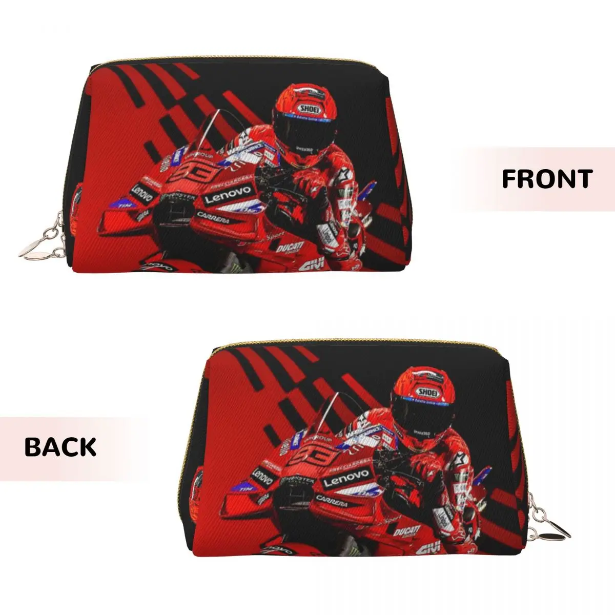 Motorcycle Racing Marqueze Women Cosmetic Bag Travel Makeup Organizer Pouch Toiletry Storage Dopp Kit Box