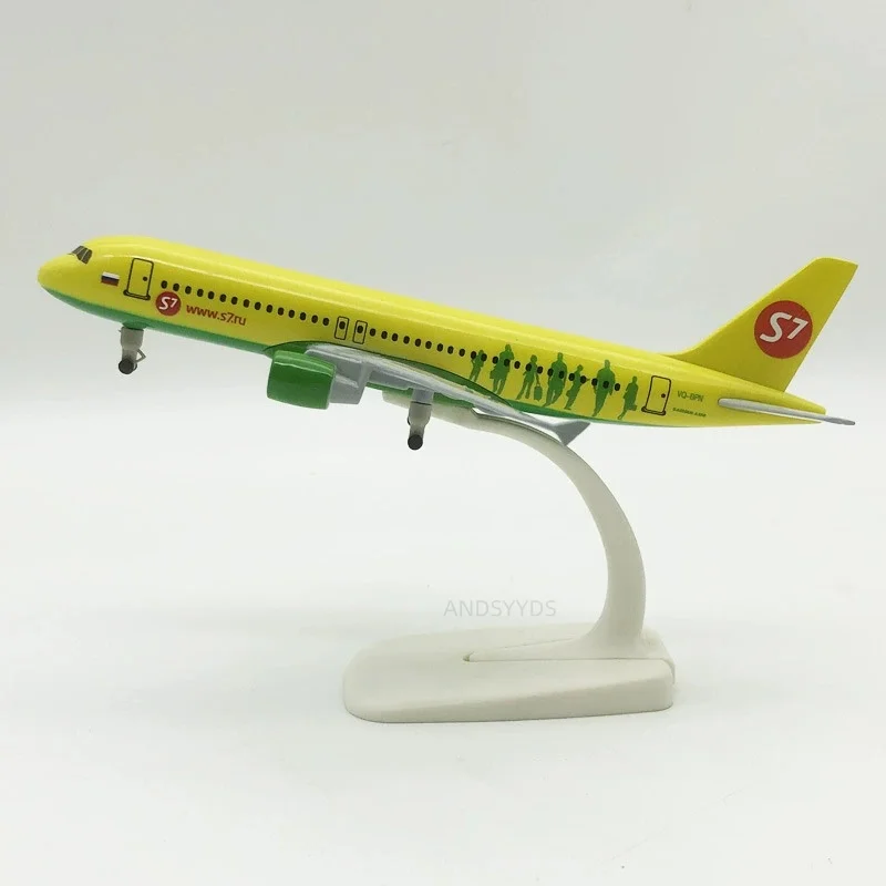 20cm Scale Aircraft Russian Siberia S7 Airways A320 Metal Plane Model Kit For Adults Airplane Miniature Aviation Decoration