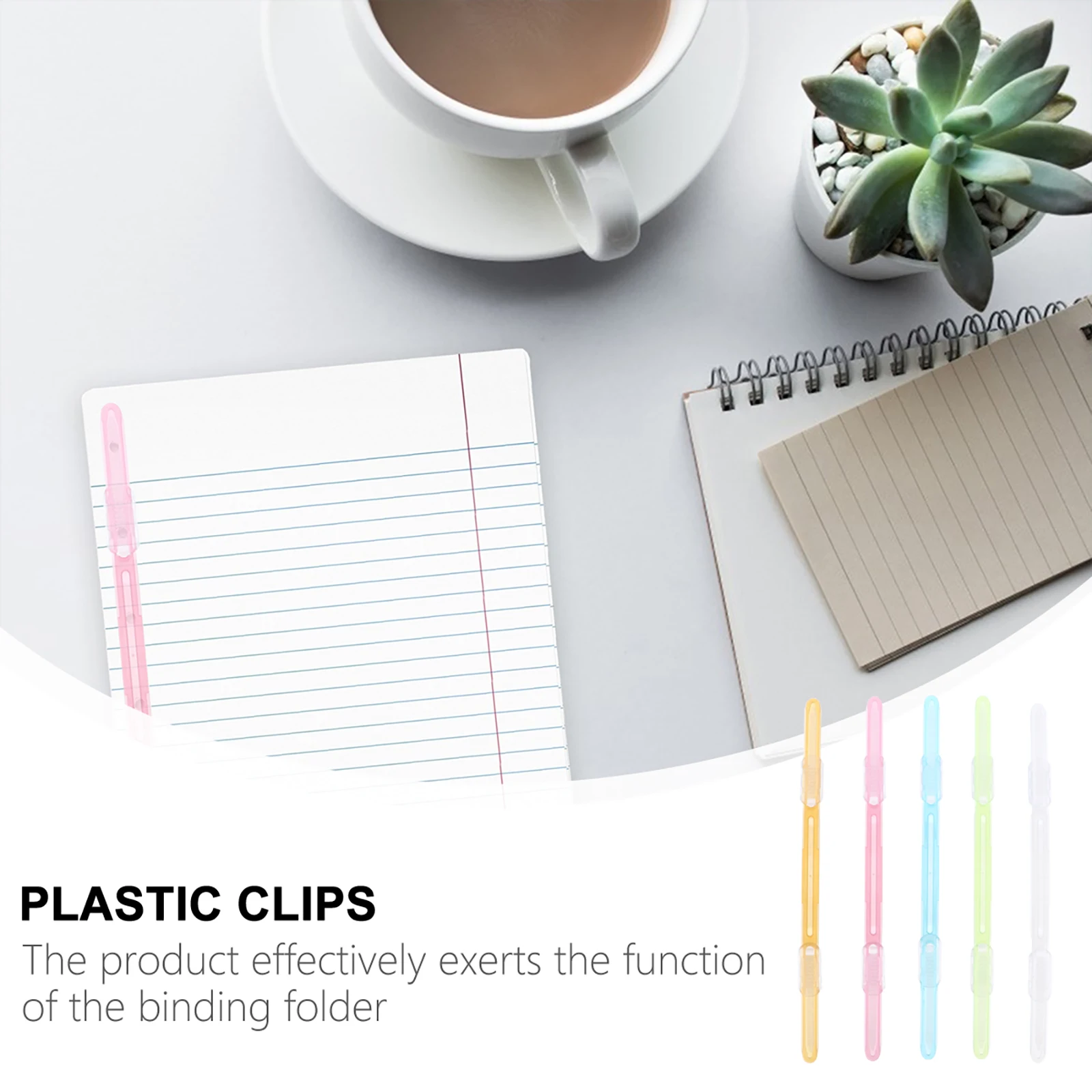

Plastic Bookbinding Clips Strong Binder Clip Stationery Ergonomic Design Lightweight File Paper Fasten Storage