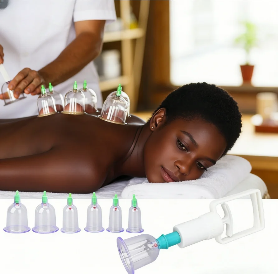 

Healifty Chinese Cupping Therapy Set 12Pcs Vacuum Cupping Device Adjustable Suction Transparent Cups for Body Massage Pain Relief Portable Home Use