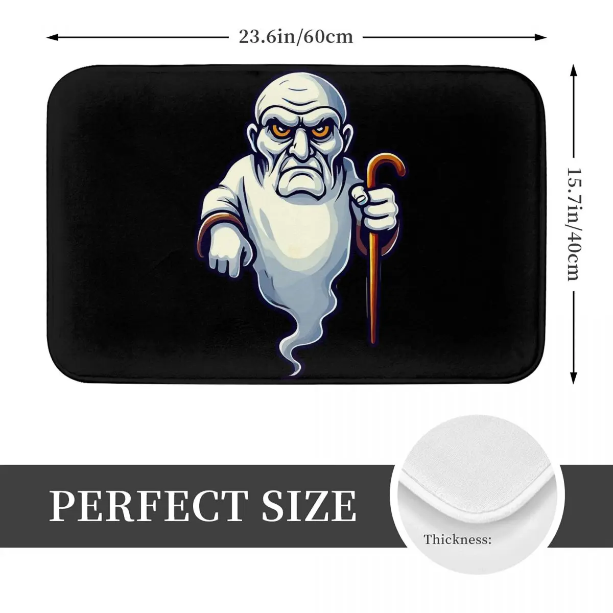 Murrisches Altes Gespenst Lustiger Halloween Non-slip Doormat Floor Mat Carpet Rug for Kitchen Entrance Home Balcony Footpad Mat