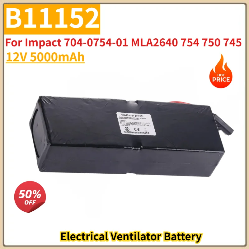 

Brand New 12V 5000mAh High Quality Battery B11152 For Impact 704-0754-01 MLA2640 754 750 745 Replacement Battery