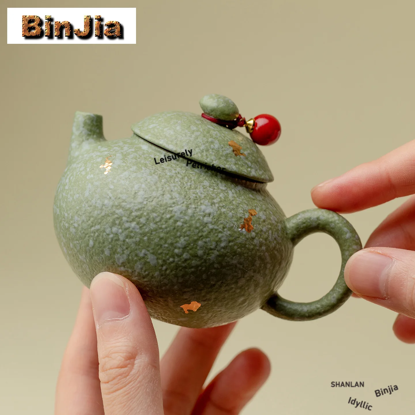 120 مللي رش الذهب الأخضر إبريق الشاي اليدوية الشاي Infuser وعاء الشاي تمرغ غلاية مع ثقب الكرة طقم شاي صيني لوازم الديكور