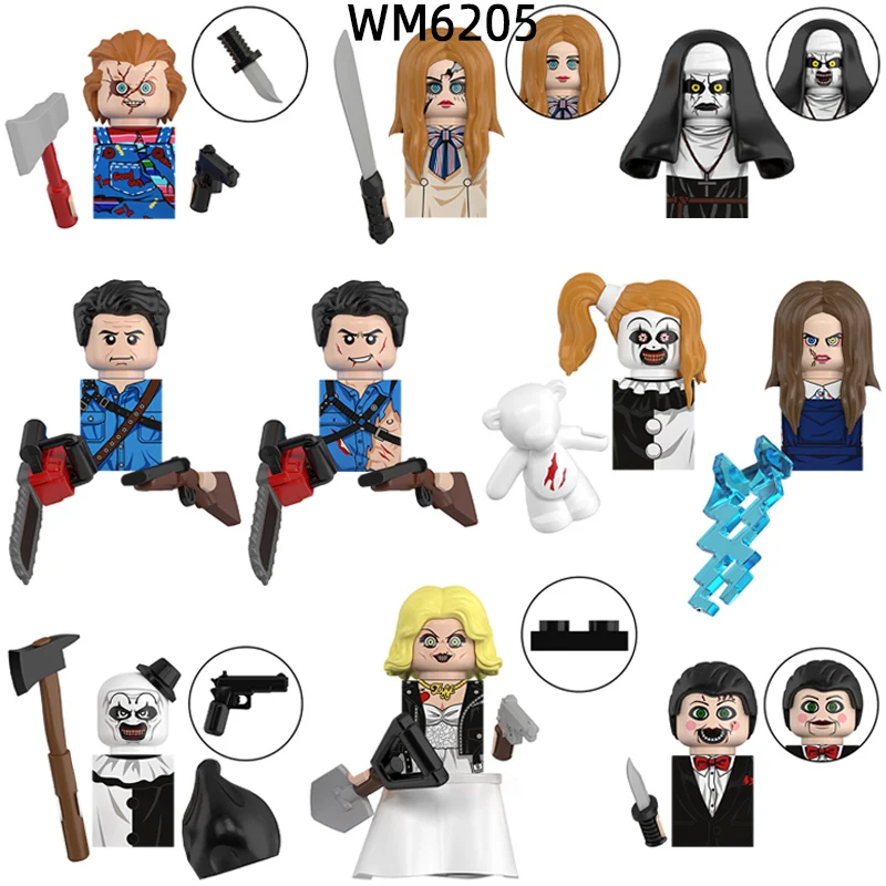 The Chucky Bride Chucky M3gen Nun Ash Terrifier Billy Lily D'Abo Model Blocks MOC Bricks Set Gifts Toys For Children WM6205