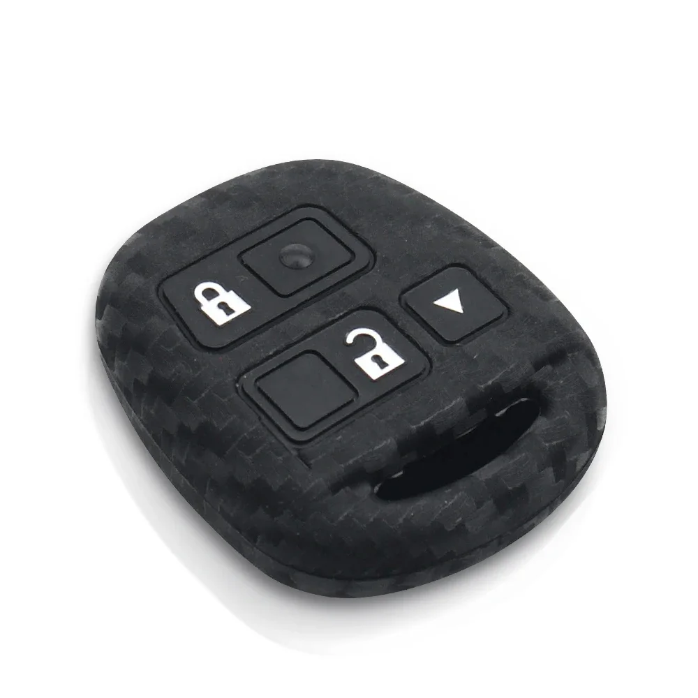 KEYYOU For Lexus For Toyota Camry RAV4 Corolla PRADO YARIS Tarago Carbon Silicone Key Case