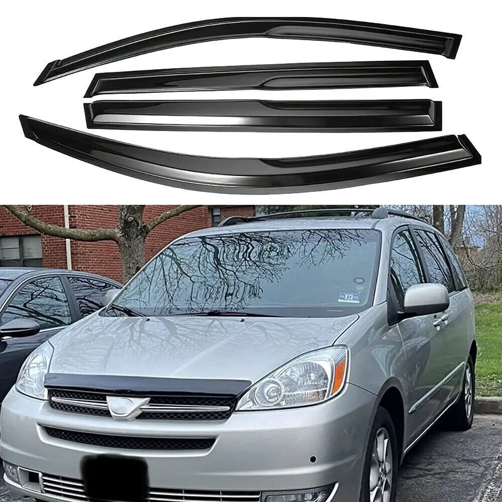 

Ветровики (дефлекторы) для окон Toyota Sienna 2004-2009 JDM, волнообразные, от солнца и дождя