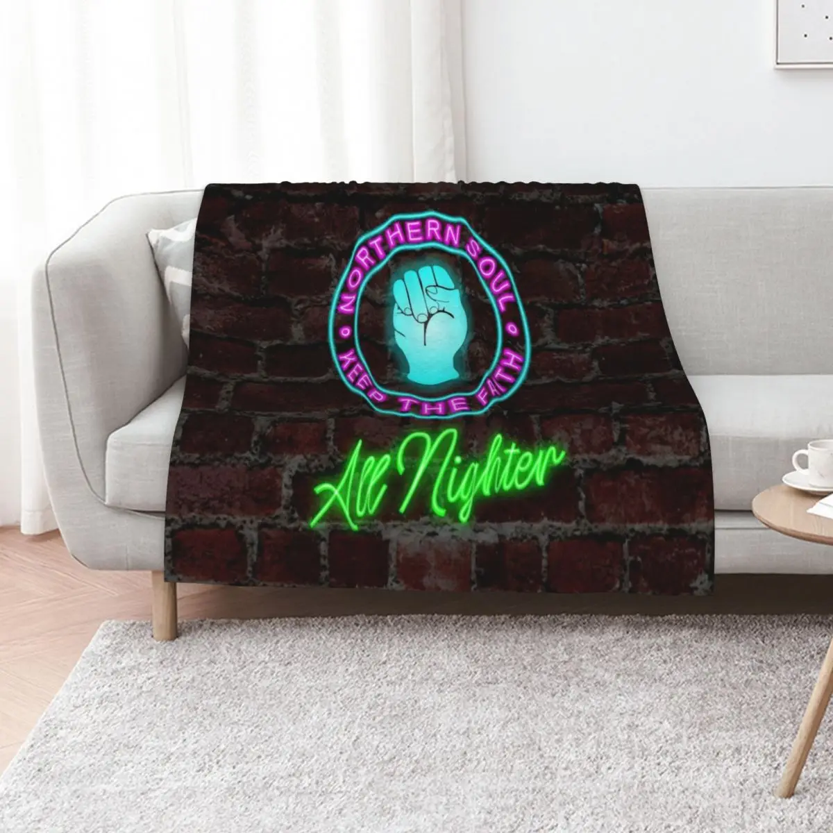Northern Soul Keep the Faith neon sign Throw Blanket Luxury Throw Custom Quilt Extra Large Throw Soft Beds Plaid Blankets