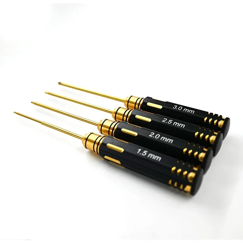 4pcs/set Titanium Plating 1.5/2/2.5/3mm Screwdriver Screw Driver Tool Kit For Rc Model Car Boat Airplane