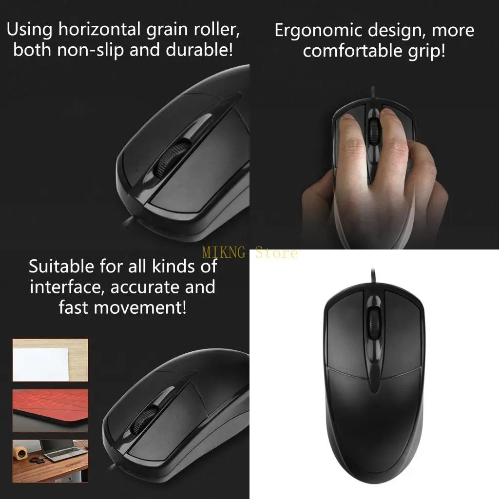 Mouse Gaming Ergonomis 3 Tombol 1000DPI USB Mouse Komputer Gamer Mouse Optik untuk PC Laptop Notebook Mouse terlaris