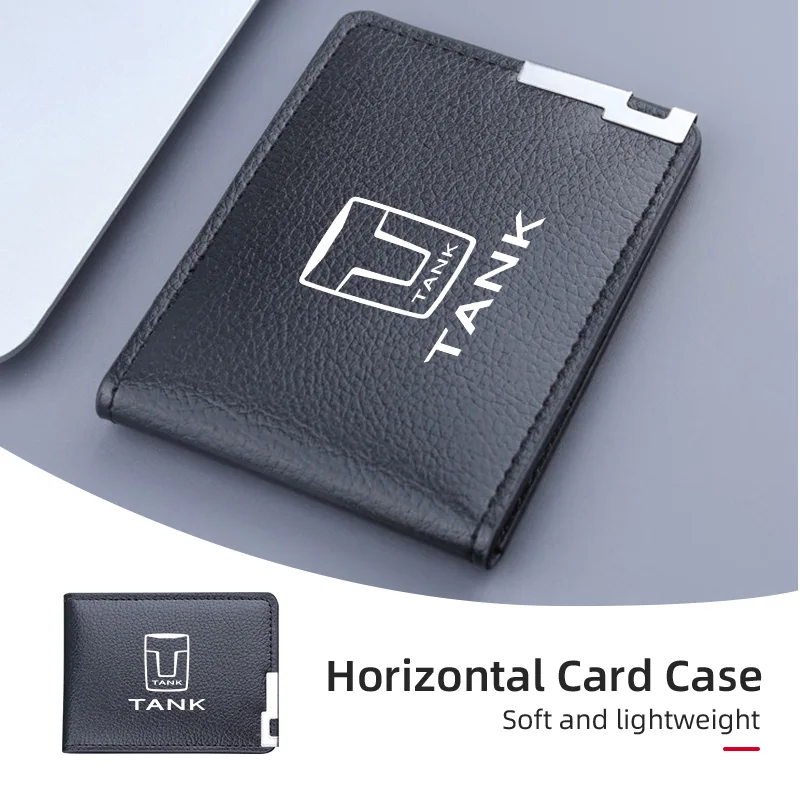 PU Leather Car Credit Card Holder Wallet Coin Purse Auto Accessories For Great Wall GWM Tank 300 City 300 Border 400 500 PHEV