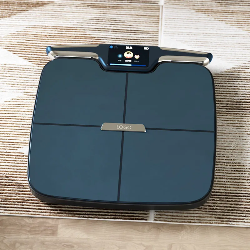 8 Electrodes Body Fat Scales TFT Screen Smart Wifi Bmi Digital Body Scale with Scanner Fat Scale App with Handle bar