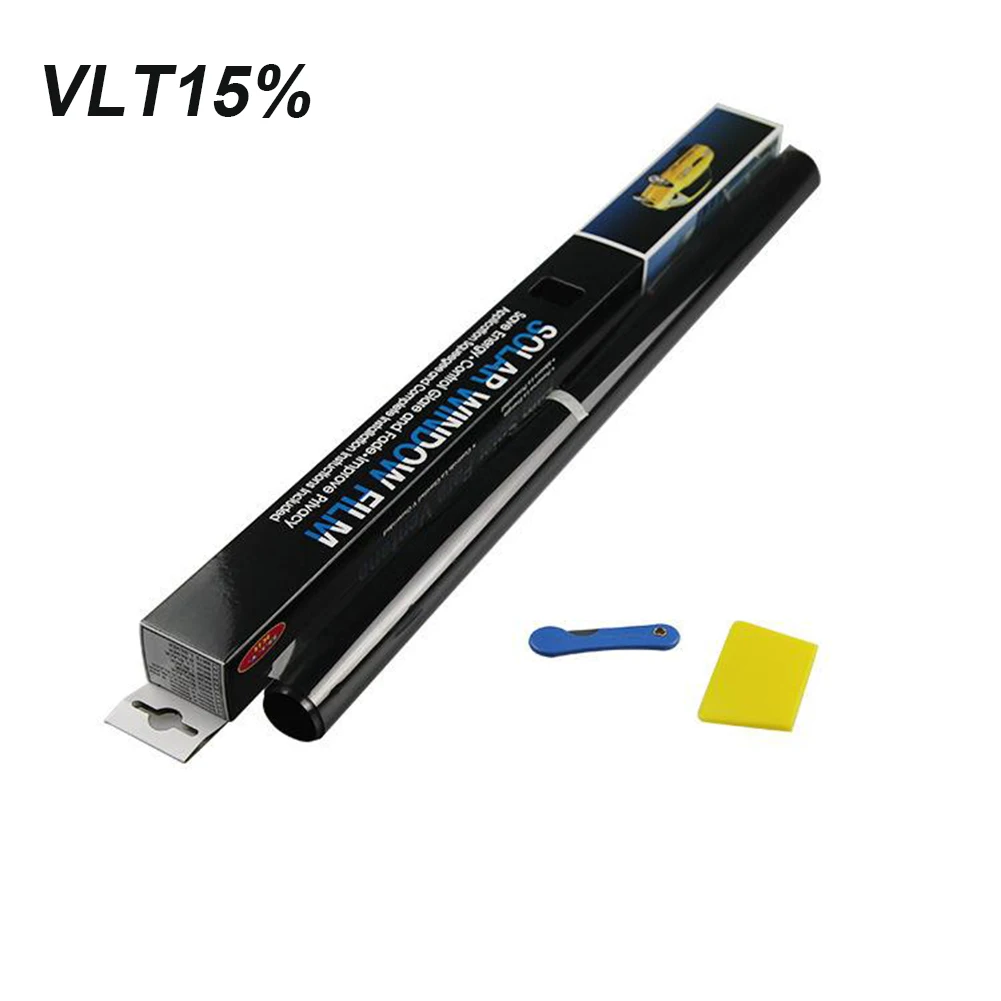 احصل على لفة فيلم تينت من الدرجة الاحترافية لسيارتك أو منزلك - لفة سوداء 300 مم × 5 م مع VLT من 5% إلى 35%