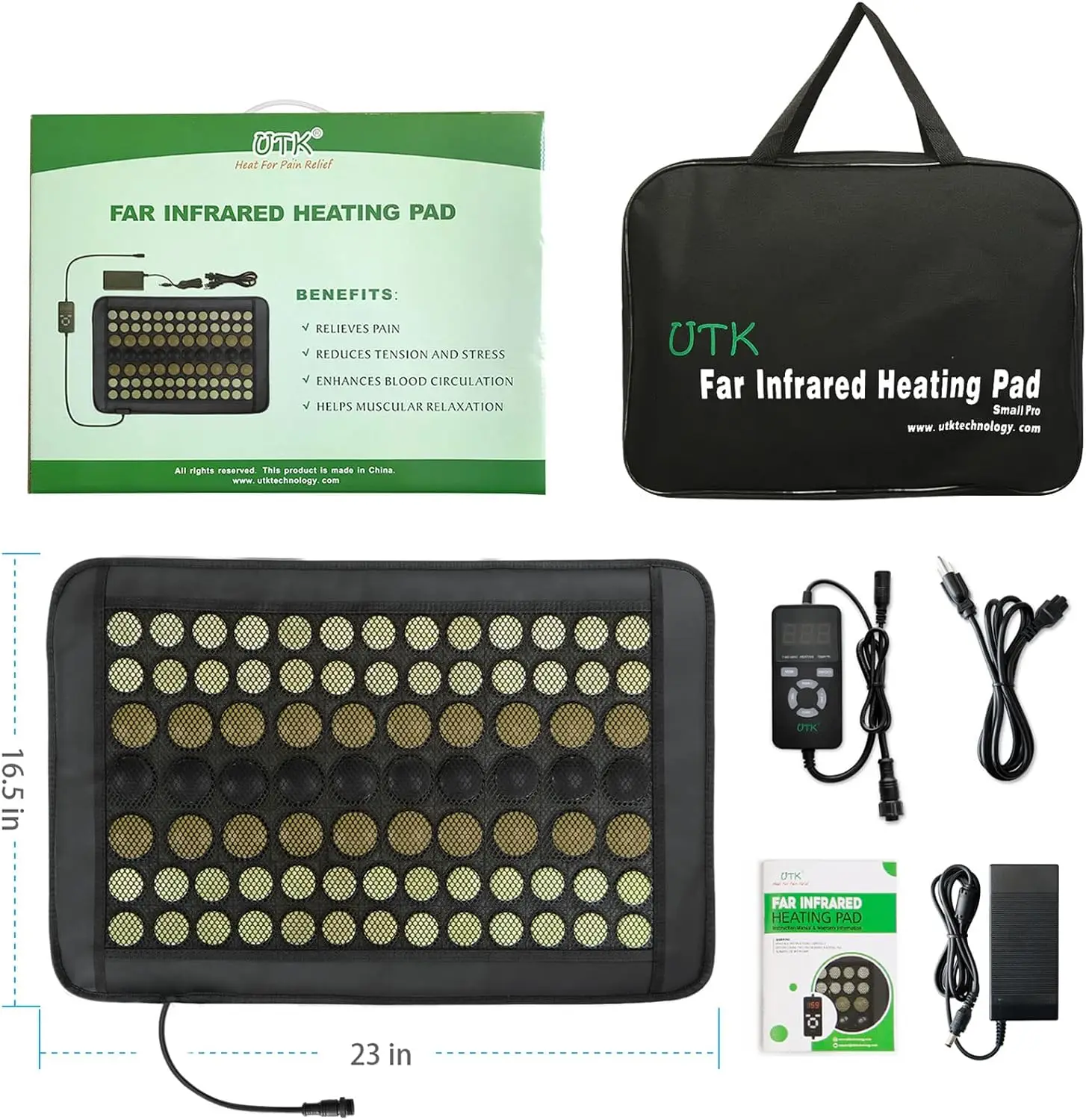 Massage mattress with electric jade tourmaline stone heating pad therapy