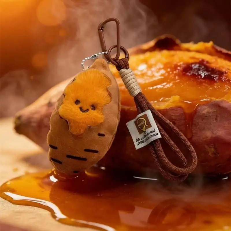 A52E Delightful Roasted Potato Plush Keyring Soft Purse Hanging Decoration For Women Girls Decorative Gift Present