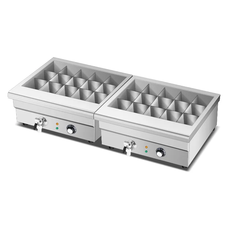 Oden commercial stainless steel machine dual-cylinder electric constant temperature noodle cooker for stalling