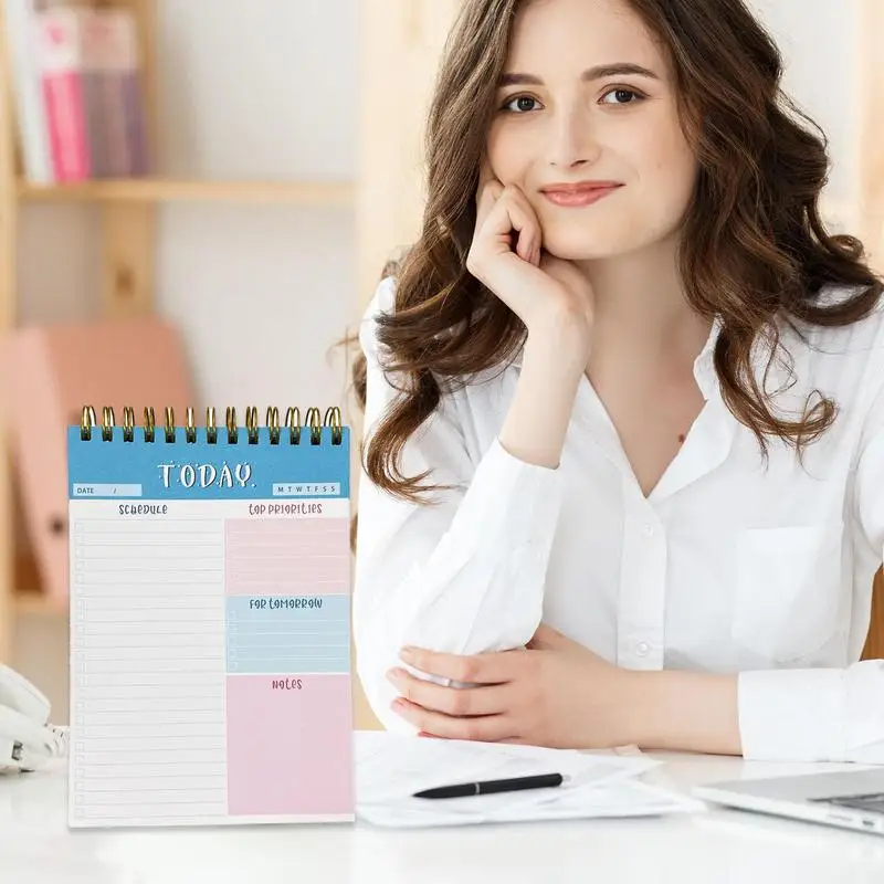 Untuk melakukan daftar Notebook perencana harian untuk melakukan perencana Agenda berulir ganda perencana Agenda Agenda Agenda mingguan Notepad untuk rumah sekolah untuk wanita