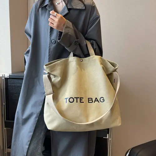 Bolso de mano Retro de lona gruesa, bolsos Premium Sense, bolso de viaje, bolsos de hombro para estudiantes de gran capacidad para mujer